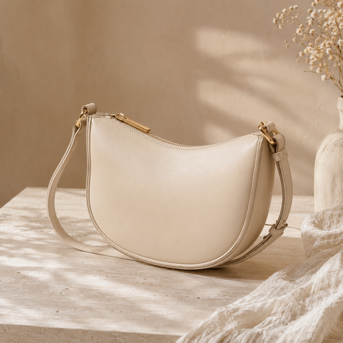 KOZOH Celeste Leather Crossbody Bag – Ivory Beige