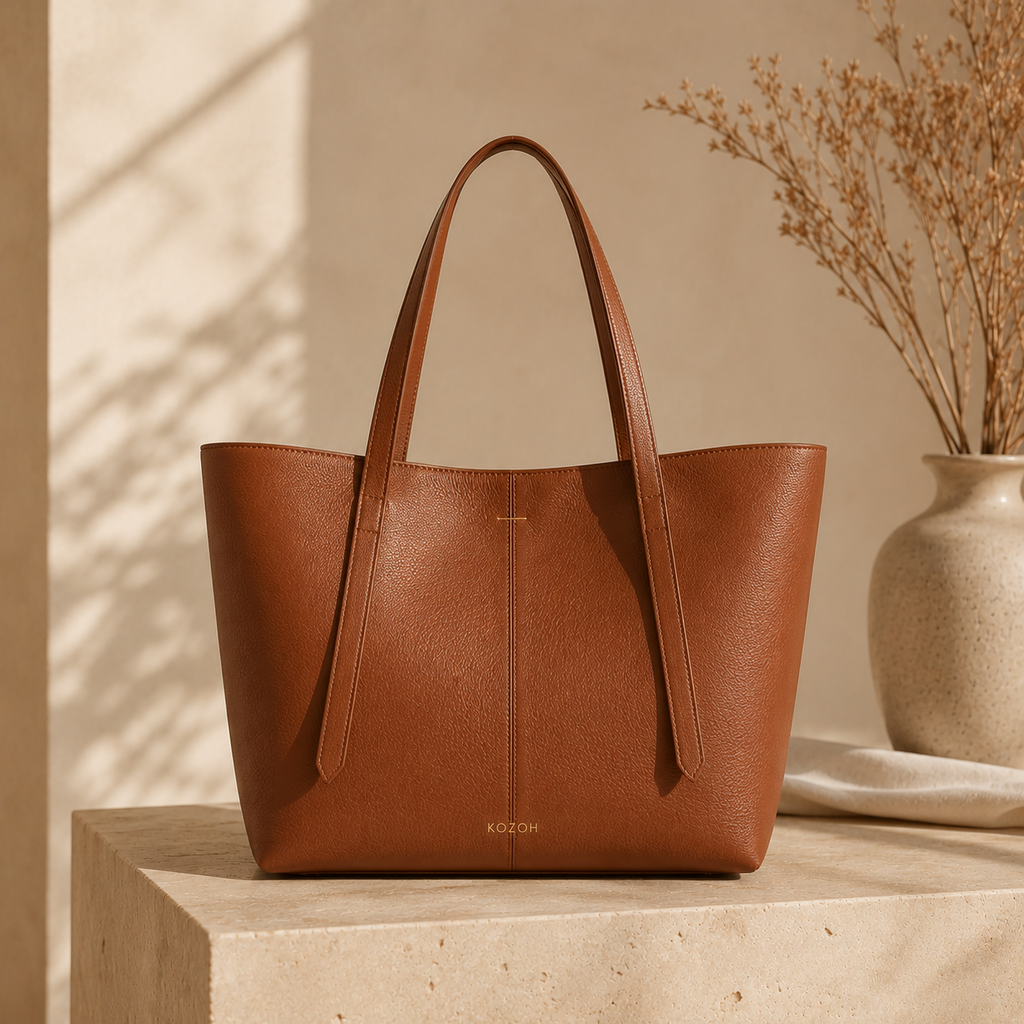 KOZOH Élan Leather Tote Bag – Warm Tan